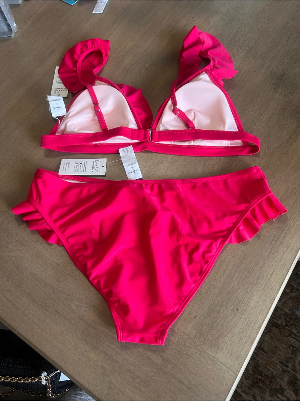 Cupshe Hot Pink Ruffle Bikini Set - Picture 6 of 7